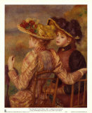 Two Seated Young Girls Art by Pierre-Auguste Renoir