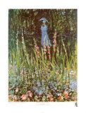 Madame Monet en su jardín de Giverny Posters por Claude Monet