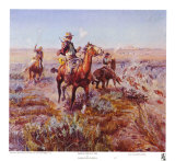 Smokin' 'Em Out Print by Charles Marion Russell