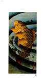 A Carp Leaping in a Pool Láminas por Katsushika Taito II