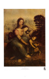 Santa Ana, la Virgen y el Niño Lámina por Leonardo da Vinci