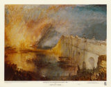 Incendie du Parlement Posters par William Turner