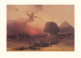 Llegada del Simoon, Desierto de Gizeh Pósters por David Roberts