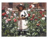 In the Garden with the Cat Prints by Pope & Cook 