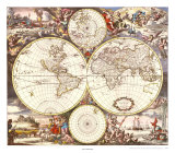 Carte du monde Affiche par Joan Blaeu