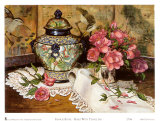 Roses with Temple Jar Art by Francie Botke