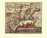 Carte de l'Amérique du Nord Est Poster par Joan Blaeu