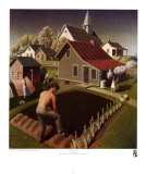 La ville au printemps Affiche par Grant Wood