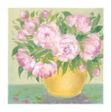 Yellow Vase Peonies I Prints by Patricia Roberts