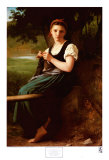 Strickendes Mädchen, 1869 Kunstdrucke von William Adolphe Bouguereau
