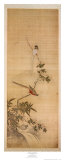 Vögel auf einer Pflaumenblüte Poster von Yanagisawa Kien