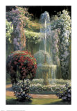 Jardin Fleuri au Jet d'Eau Art by Emile Quentin-Brin