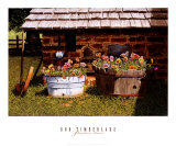 Pumphouse Pansies Poster by Bob Timberlake