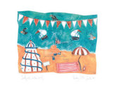 Château de sable sur la plage Art par L. Fox