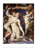 An Allegory with Venus and Cupid Print by Agnolo Bronzino