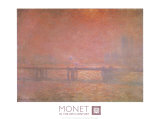 Niebla en el Támesis, Puente de Charing Cross Lámina por Claude Monet