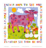 Vaca púrpura Láminas por Cheryl Piperberg