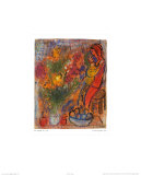 Le couple aux fleurs Affiches par Marc Chagall