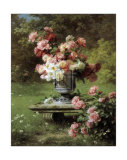 Peonies in a Wild Garden Prints by Louis-Marie Lemaire