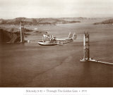 Sikorsky S-42 through the Golden Gate under Construction, San Francisco, 1935 Posters af Clyde Sunderland