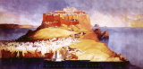 L'Acropole De Lindos Print by Domenc 