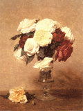 Roses in a Vase Posters by Henri Fantin-Latour