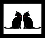 Zwei schwarze Katzen Poster