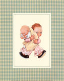 Garçonnet portant dans ses bras un bébé Affiches par Mabel Lucie Attwell