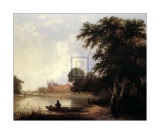 Fishing on the River Thames Near Eton Print by Thomas Creswick