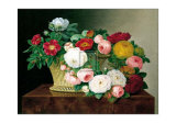 Still Life with Roses in a Basket Posters by Johan Laurentz Jensen