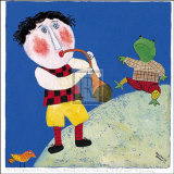 The Boy Blew His Horn Poster by Barbara Olsen