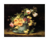 Rosen in einer Porzellanschale Kunstdrucke von Emile Vouga