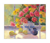 Green Pears and Cosmos Prints by Suzanne Hoefler