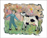 Boy and Cow Posters by Barbara Olsen
