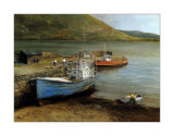 Fishing Boats on Lake Connemara Posters by Clive Madgwick