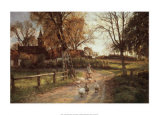 La chica de los gansos Láminas por Peder Mork Monsted
