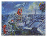 View of Paris Kunstdrucke von Marc Chagall