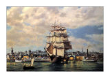 Ocean Monarch, Leaving New York Print by Roy Cross