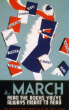 Poster d'epoca miranti a promuovere la lettura - A marzo leggi i libri che hai sempre voluto leggere Stampe Poster d'epoca miranti a promuovere la lettura - A marzo leggi i libri che hai sempre voluto leggere Stampe