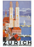 Zurich Metropolis Kunstdrucke von Otto Baumberger