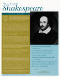 Les grands écrivains britanniques, William Shakespeare Poster