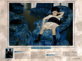 Berühmte Künstlerinnen: Mary Cassatt – Kleines Mädchen im blauen Fauteuil Kunstdrucke von Mary Cassatt