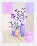 Floral with Modern Vases Art by Josephine French