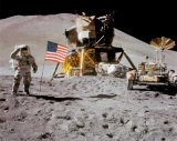 NASA - Astronaut,Rover,Flag On Moon - ©Spaceshots - Reprodüksiyon NASA - Astronaut,Rover,Flag On Moon - ©Spaceshots - Reprodüksiyon