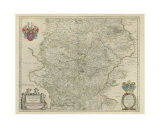 Thuringia Map, Art Print