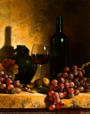 Wine Bottle, Grapes and Walnuts Poster af Loran Speck Wine Bottle, Grapes and Walnuts Poster af Loran Speck