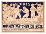 Combates de boxeo Lámina giclée por Emile Berchmans