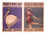Theatre de Monte Carlo, Ballet Russe reproduction procédé giclée par Jean Cocteau