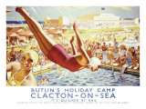 Clacton on Sea Butlins Holiday Giclee Print by Greenup 