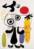 Figur Gegen Rote Sonne II, c. 1950  Prints by Joan Miró